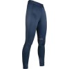 Legginsy jeździeckie sportowe HKM, z lejem, zimowe, deep blue