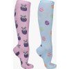Podkolanówki Easter QHP, 2 pary, pink/blue (Rozmiar 35-38)