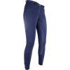 Bryczesy Basic Belmtex HKM, z pełnym lejem skórzanym, deep blue/deep blue (Rozmiar 128)