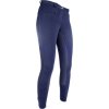 Bryczesy Basic Belmtex HKM, z pełnym lejem skórzanym, deep blue/deep blue