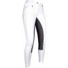 Bryczesy Basic Belmtex HKM, z pełnym lejem skórzanym, white/black (Rozmiar 128)