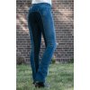 Bryczesy Summer Denim HKM, z pełnym lejem skórzanym, jeans blue/deep bue