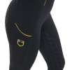 Legginsy jeździeckie Summer Equestro, z pełnym lejem, damskie, czarne