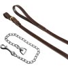 Skórzany uwiąz z łańcuszkiem Equestro, FULL, dark brown