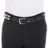 Skórzany pasek Polo S Equestro, black/pink/beige (Długość 100 cm)