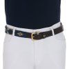 Pasek Skórzany Polo S Equestro, brown/navy/grey (Długość 100 cm)