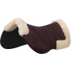 Podkładka pod siodło ze skóry jagnięcej z pianką memory Ontario QHP, ciemnobrązowa