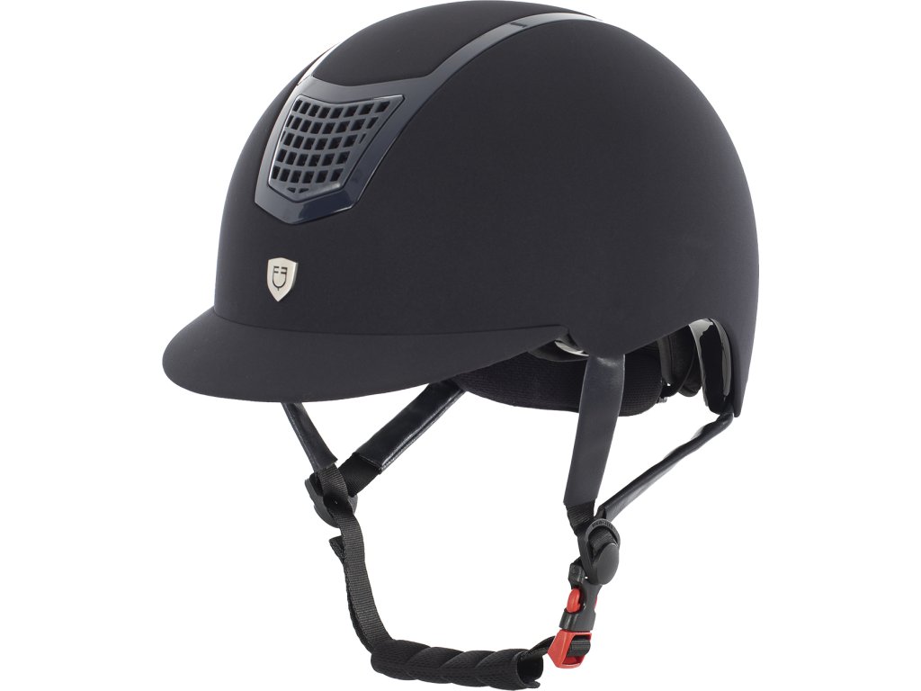 Prilba jazdecká Eclipse Plain Velvet Equestro, navy