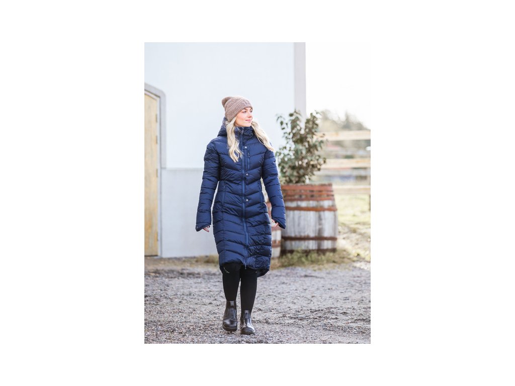 Kabát zimný jazdecký Nordic UHIP, dámsky, mood indigo blue