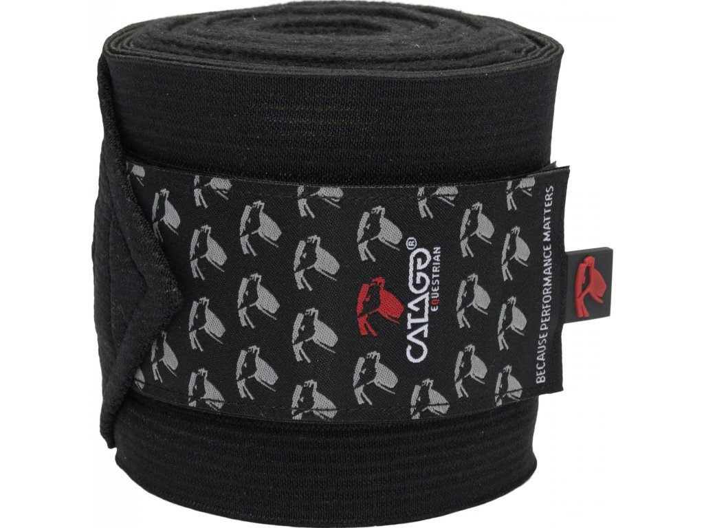 Bandáže fleecové/elastické CATAGO, 4 ks, 3,6 m, čierne
