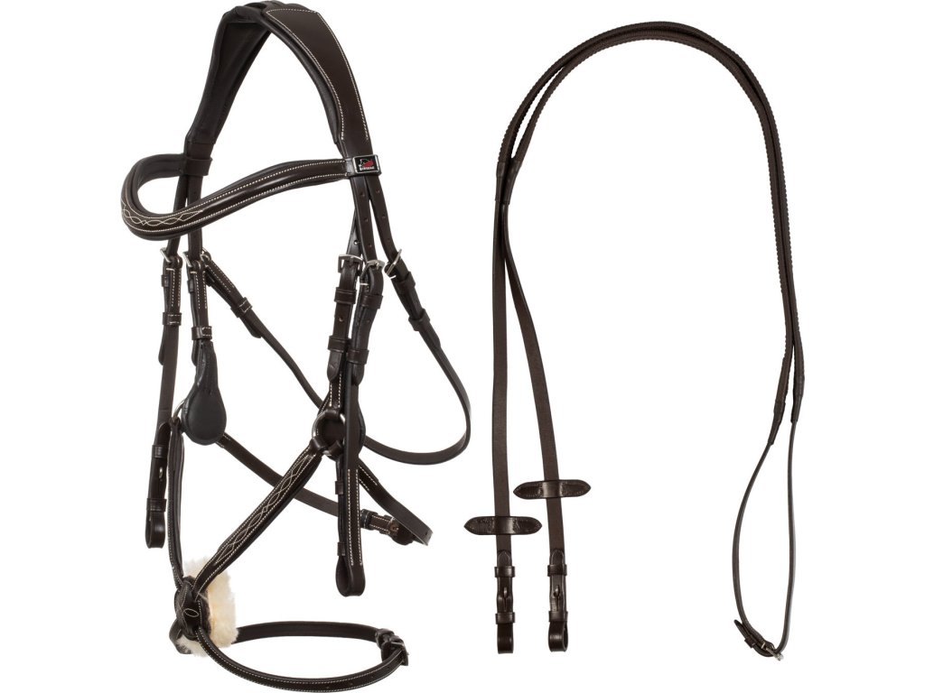 Uzdečka anatomická Mexican Supreme, tmavohnedá