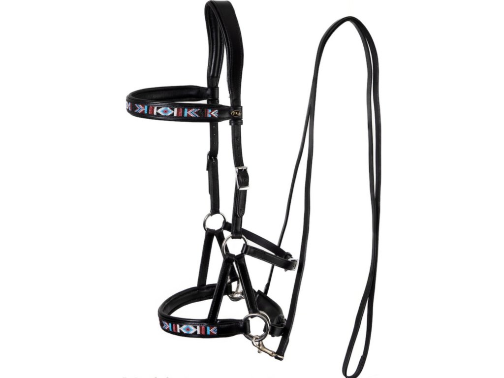 Uzdečka bezzubadlová Sidepull Sierra F.R.A., čierna