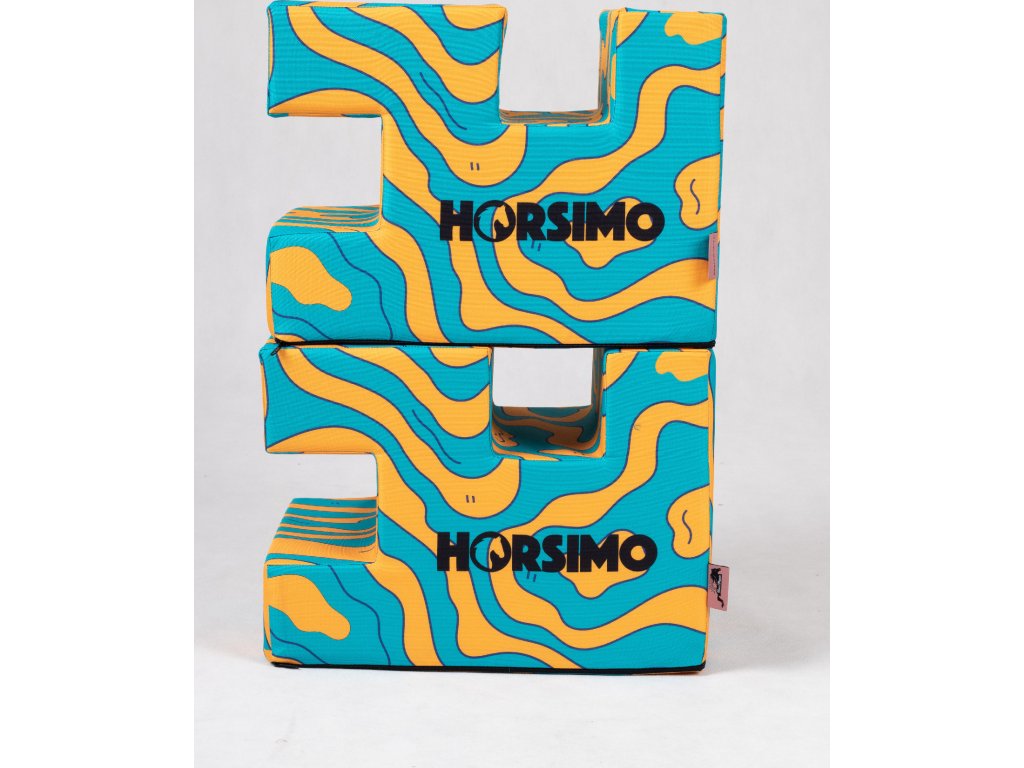 Stojan na kavalety HORSIMO, 2 ks, 30x30x40 cm, orange/turquise