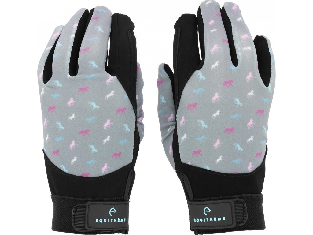 Rukavice jazdecké Maelle Equithème, detské, grey