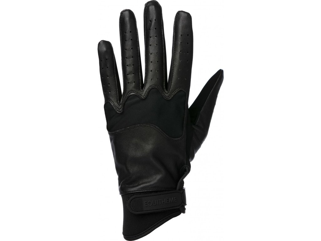 Rukavice Soft Cuir Equithème, čierne