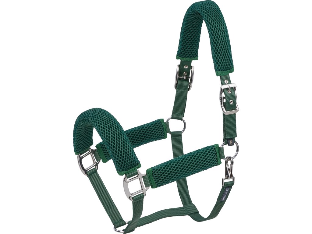 Ohlávka 3D Air Effect BUSSE, čiastočne polstrovaná, smaragd