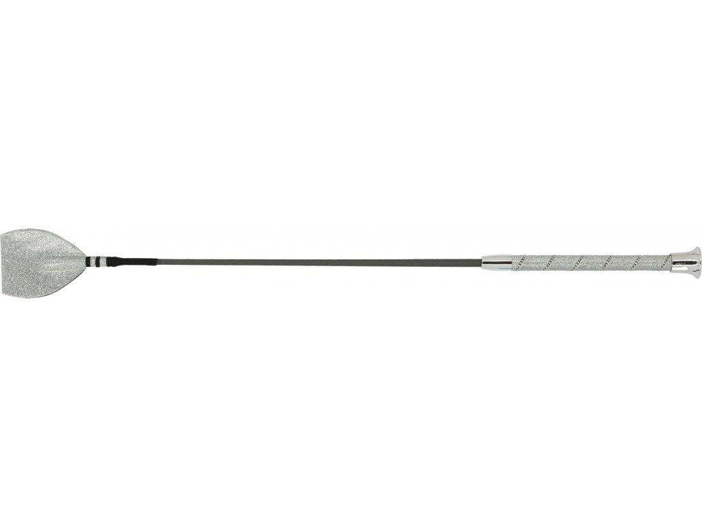 Bič skokový Strassy Whip&Go, 65 cm, silver