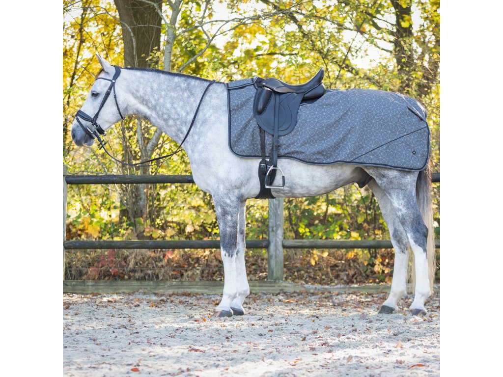 Deka bedrová QHP, s fleecom, nepremokavá, grey reflective