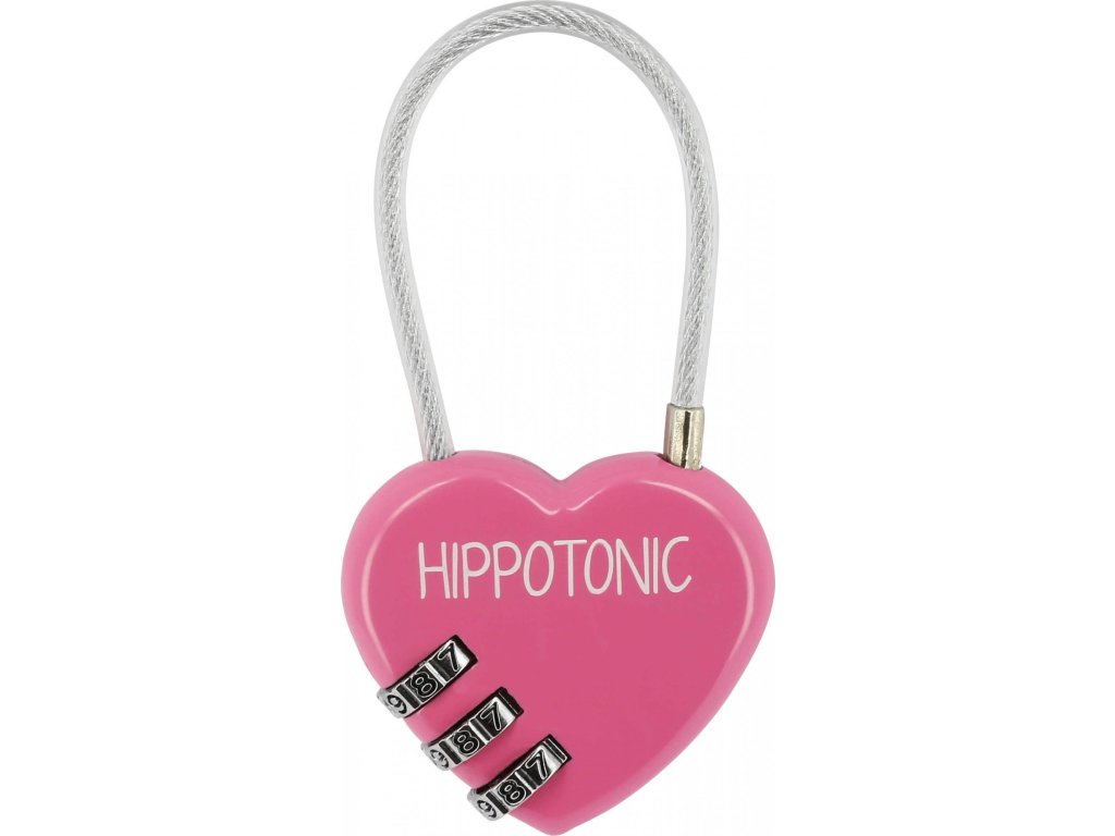 Zámek visací na kód Heart Hippotonic, fuchsia