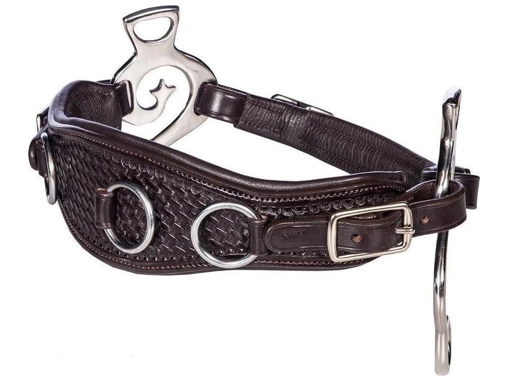 Nánosník/obnosok Hackamore F.R.A. s krúžkami, hnedý