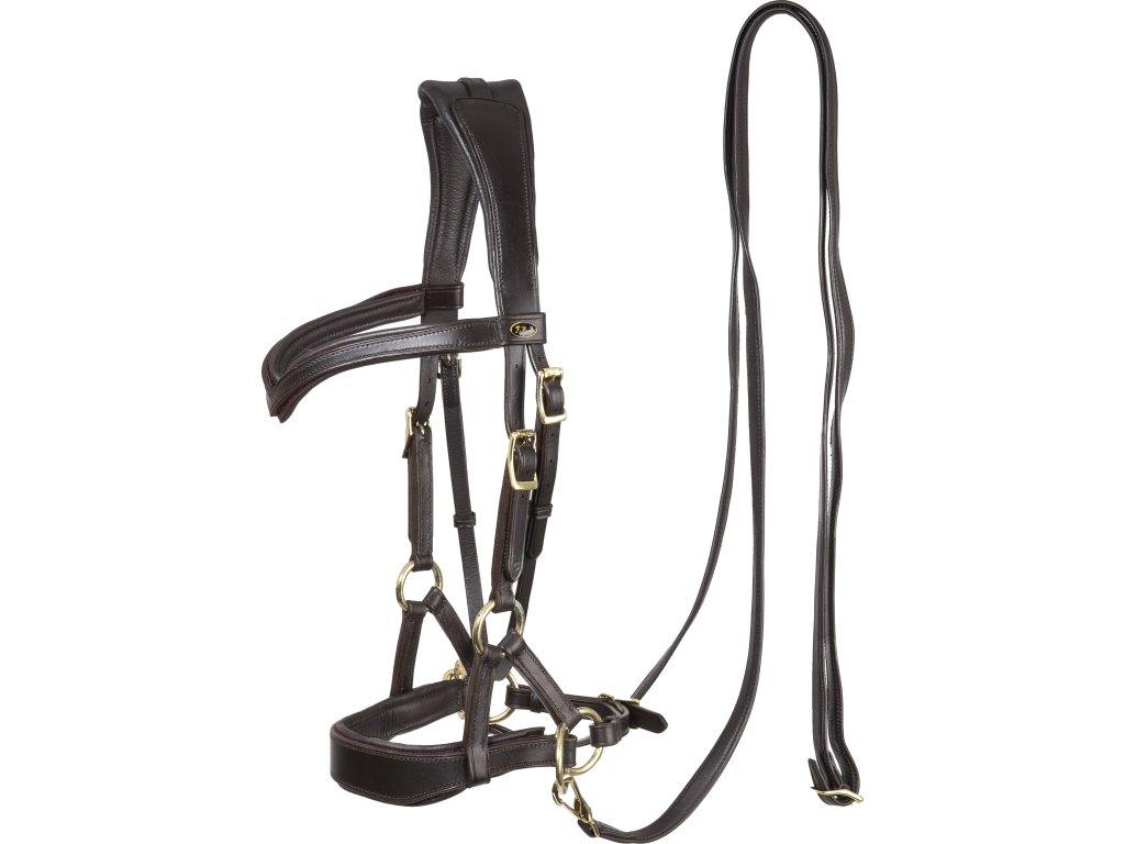 Uzdečka bezzubadlová Sidepull Aruba F.R.A., hnedá