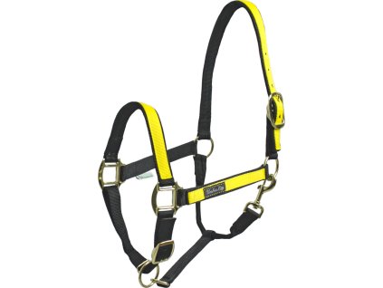 Ohlávka nylonová Colored Parts Umbria Equitazione, black/yellow