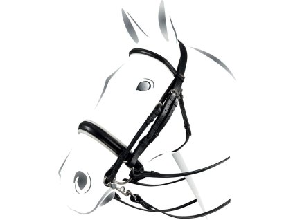 Uzda drezúrna Plus Equestro, čierna