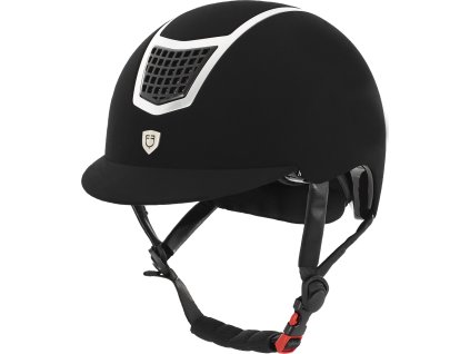 Prilba Eclipse Plain Velvet Equestro, black/silver