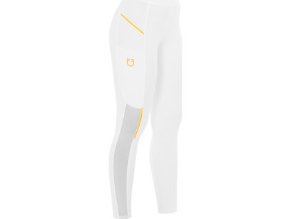 Legíny jazdecké Micro Mesh Equestro, s gripom, dámske, biele