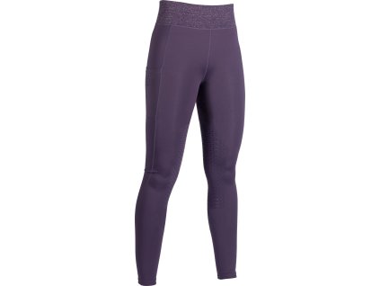 Legíny jazdecké Lavender Bay HKM, s gripom na kolenách, dámske, dark lilac