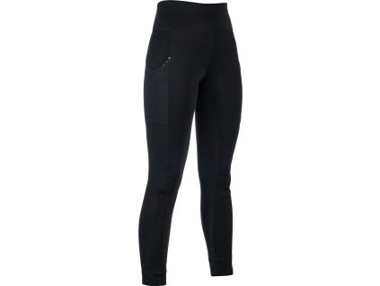Legíny jazdecké Cosy II HKM, s gripom, zimné, čierne
