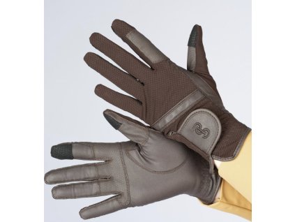 Rukavice jazdecké Mesh PS of Sweden, pre dospelých, coffee