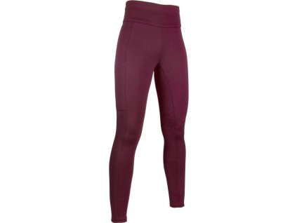 Legíny jazdecké Cosy HKM, s gripom, zimné, wine red