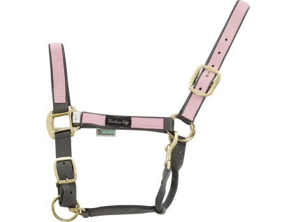 Ohlávka nylonová Colored Parts Umbria Equitazione, grey/pink