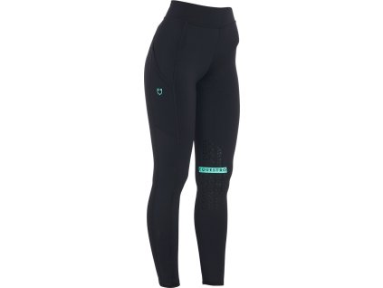 Legíny jazdecké Kao Light Equestro, s gripom na kolenách, dámske, black/emerald