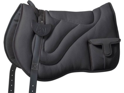 Pad jazdecký Bareback Umbria Equitazione, s vreckom, COB/FULL, čierny