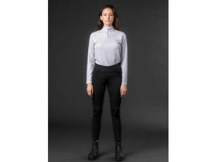 Legíny jazdecké Selena Equipage, s gripom, zimné, vyšším pásom, čierne