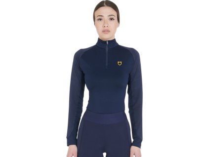 Tričko multifunkčné Base Layer Equestro, dámske, navy/yellow