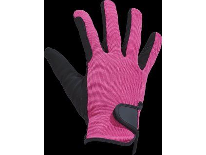 Rukavice jazdecké Basic BUSSE, pink/black (Veľkosť Detské S)