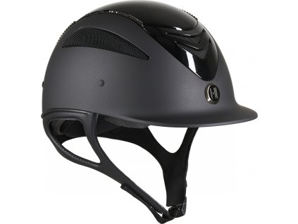 Prilba jazdecká Defender ONE･K, Swarovski, matt/glossy/black