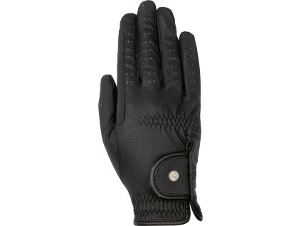 Rukavice jazdecké Grip Style HKM, čierne