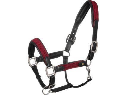 Ohlávka kožená Equestro, dark brown/burgundy