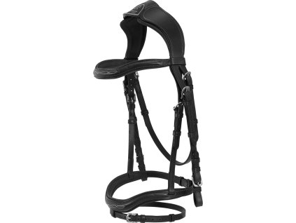 Uzdečka kožená Amazzone Acavallo, čierna