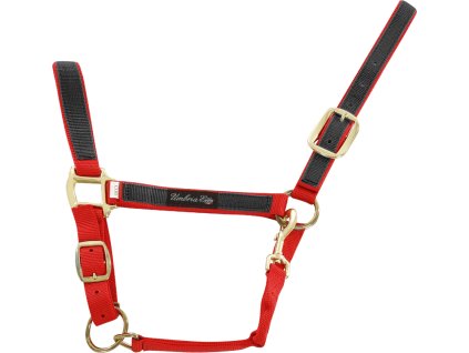 Ohlávka nylonová Colored Parts Umbria Equitazione, red/black