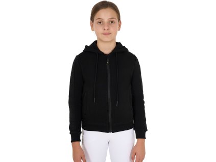 Mikina Fleece Equestro, detská, čierna