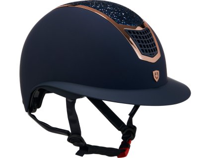 Prilba jazdecká Eclipse Stone Mat Wide Visor Equestro, navy/rose gold