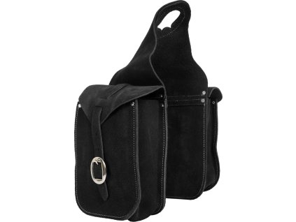 Brašny na westernové sedlo Suede Lakota, predné, čierne