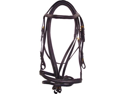 Uzdečka s gumovými oťažami Derby, hnedá