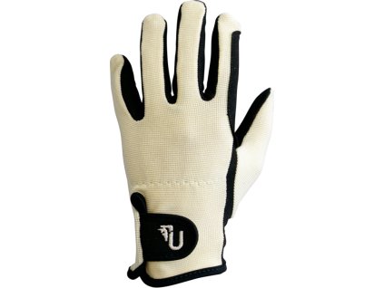 Rukavice jazdecké Amara Umbria Equitazione, detské, beige/black