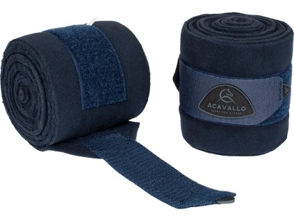 Bandáže fleecové Acavallo, pár, 3,8 m, navy